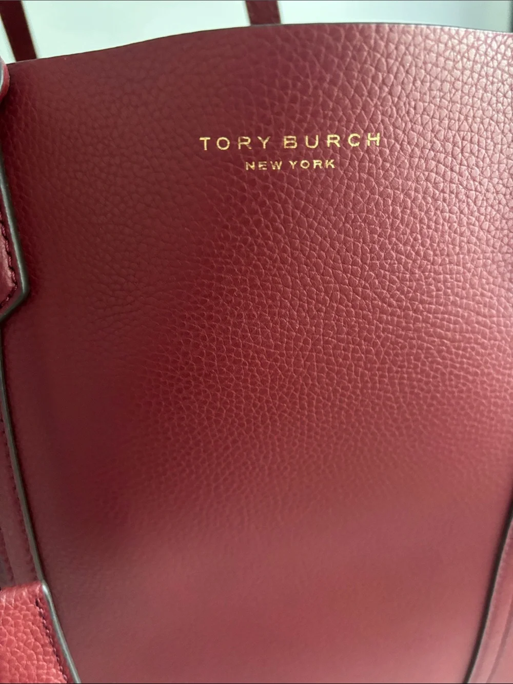 Tory Burch Perry triple compartment Leather Tote with Contrast Interior